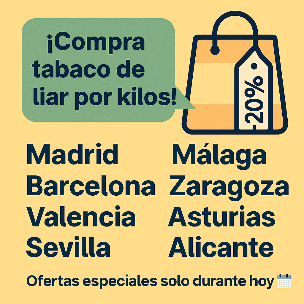 Comparativa de precios de tabaco de liar en 2025 vs estancos – Ahorro al comprar tabaco por kilos online