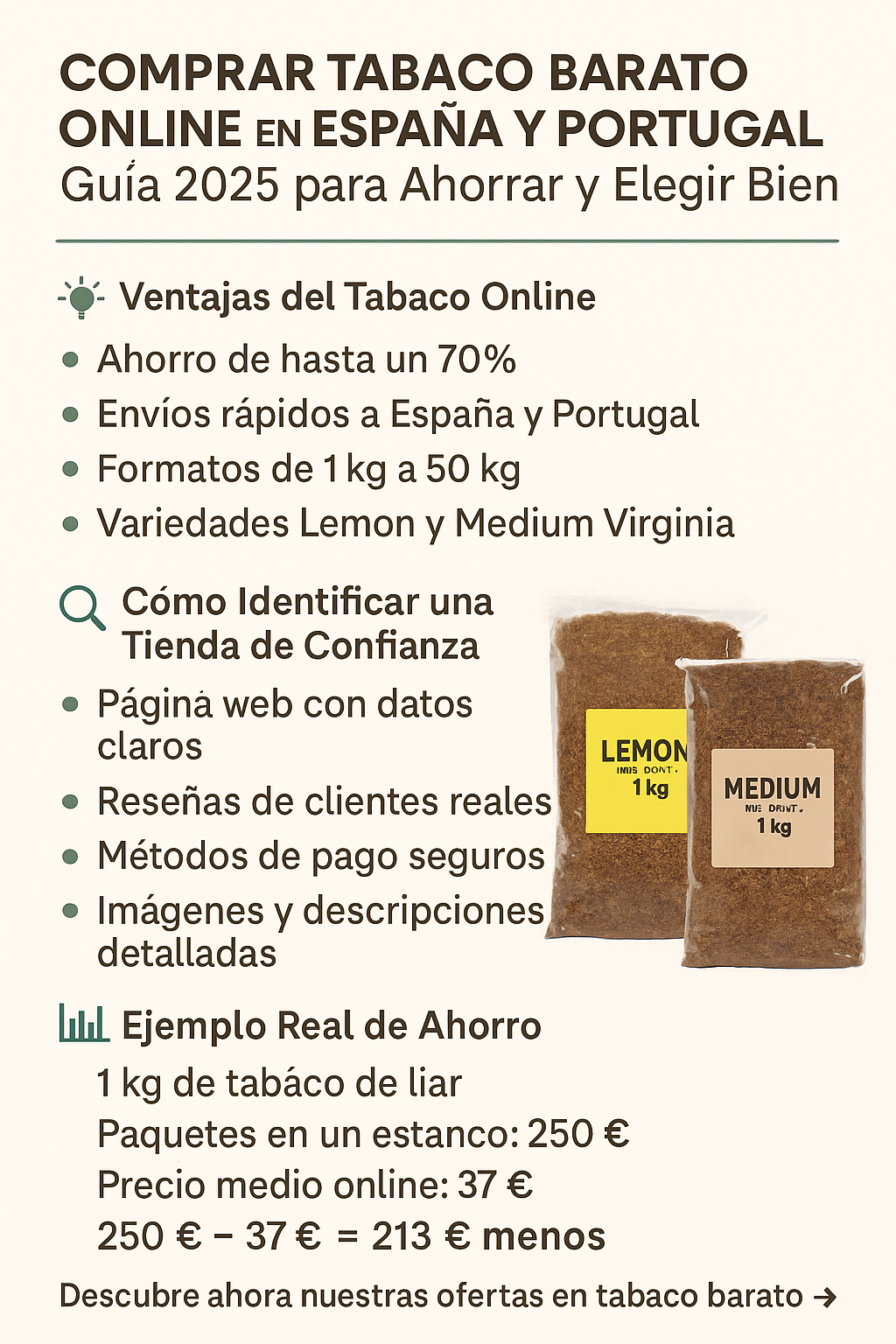 Comprar tabaco barato online en España y Portugal – Guía 2025 para ahorrar y elegir bien